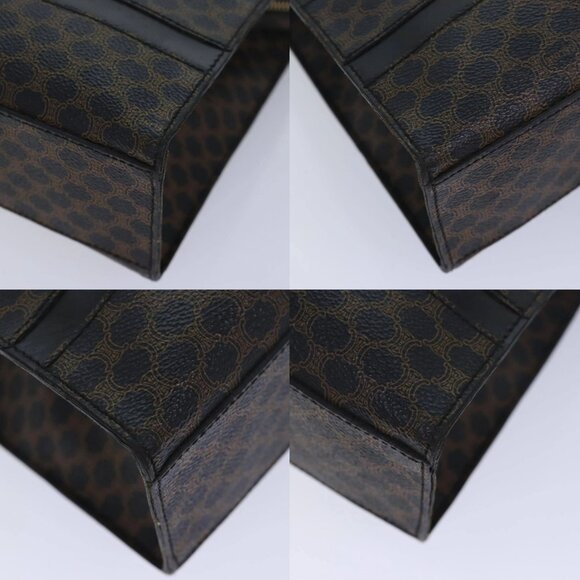 CELINE Macadam Canvas Hand Bag PVC Leather Black Auth 83930 - Picture 15 of 15